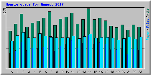 Hourly usage for August 2017