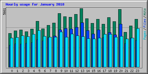 Hourly usage for January 2018